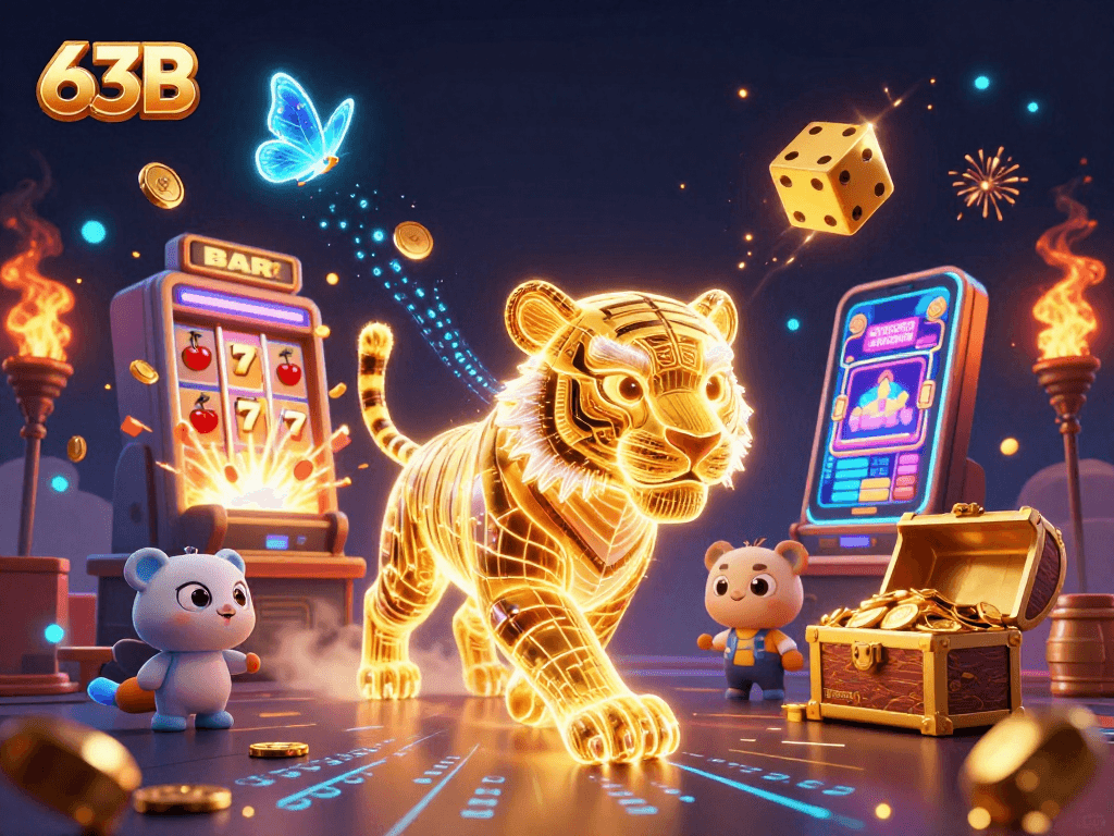 Vença no cassino 63B com a energia do tigre dourado e jackpots vibrantes.