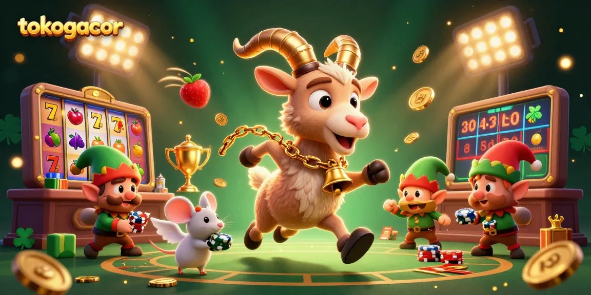 Memenangkan jackpot dengan tokogacor di kasino yang meriah dan penuh karakter lucu.
