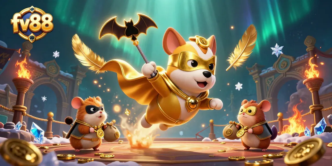 Experience thrilling gaming adventures with fv88 featuring vibrant 3D superhero characters amidst a dynamic casino scene.