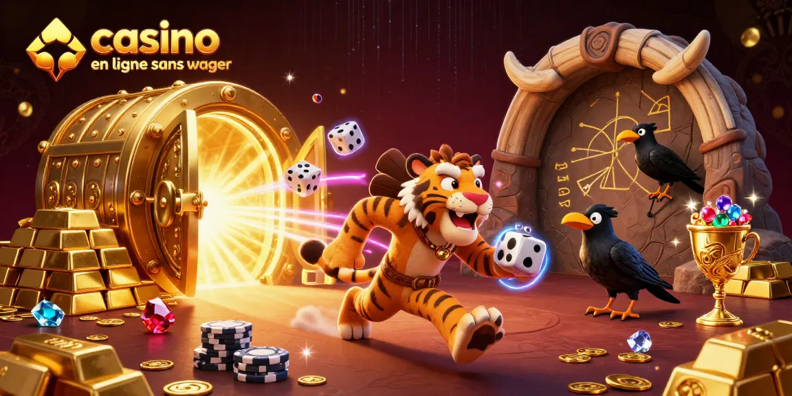 Plongée dans un casino en ligne sans wager où des personnages préhistoriques et des trésors scintillants abondent.