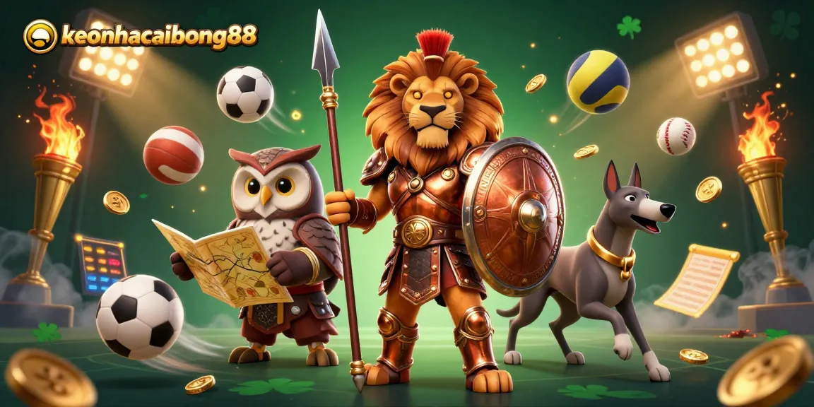 Engage with keonhacaibong88 by winning epic bets in a dynamic 3D sports-themed illustration.