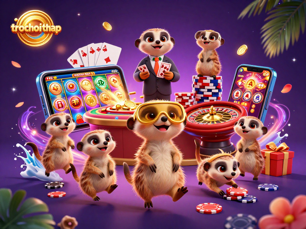 Experience thrilling gameplay in trochoi-thap as meerkats manage an exciting casino.