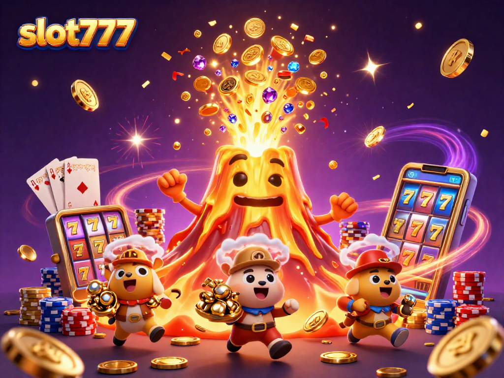 Slot777 mempersembahkan ledakan koin dan harta dalam ilustrasi 3D yang memukau.