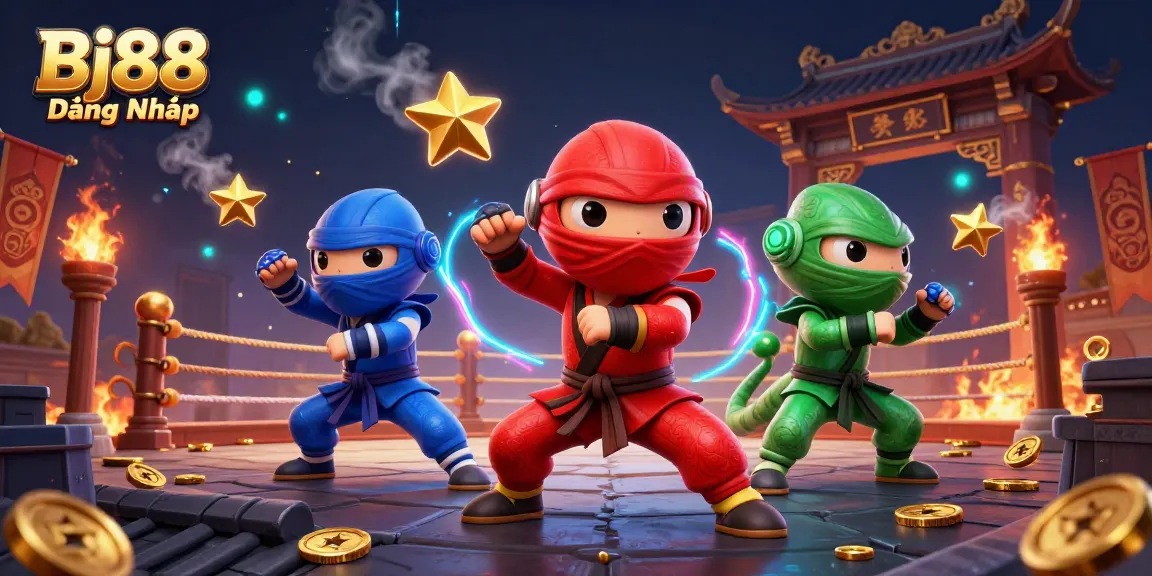 Bj88 Đăng Nhập brings excitement with our ninja chameleon team showcasing action-packed gambling and casino elements.