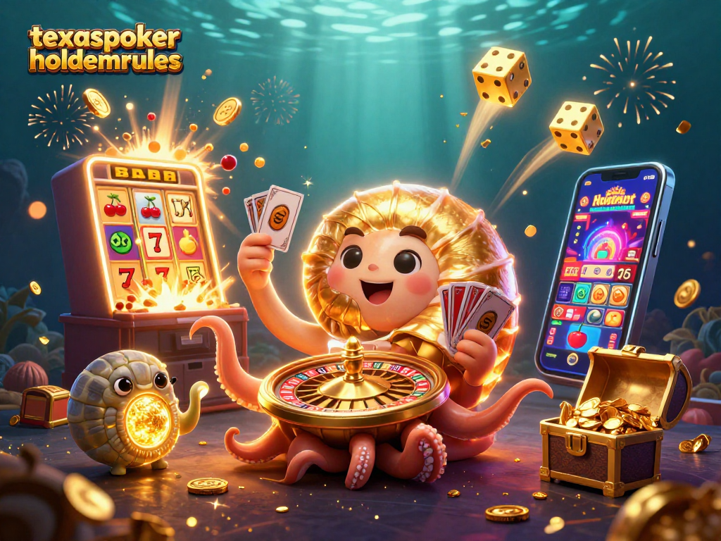 Experience the excitement of texaspokerholdemrules with a vibrant 3D casino scene featuring dynamic characters and game elements.