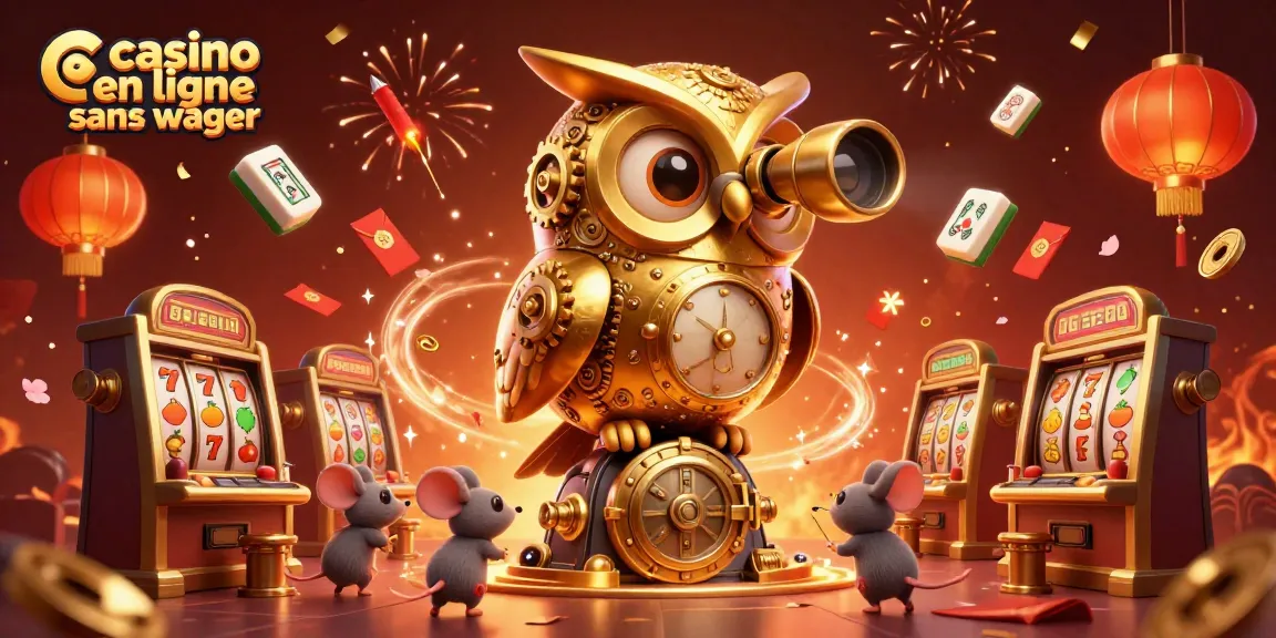 Visualisez le casino en ligne sans wager avec des machines à sous et des personnages animés.