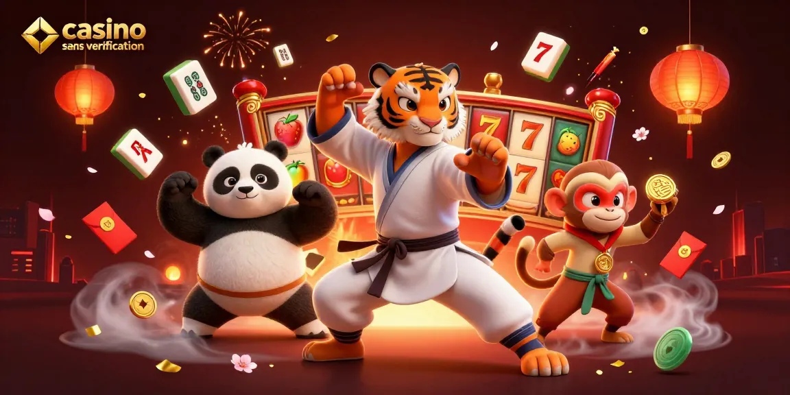 Jouer au casino sans vérification avec des tigres de kung-fu et des éléments de jeux excitants.