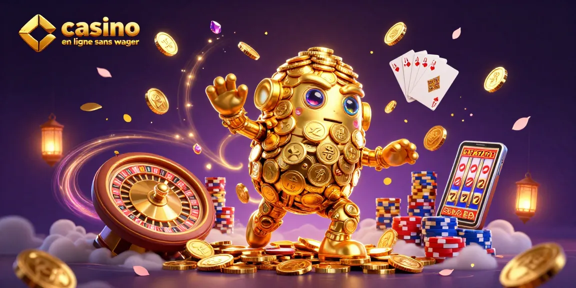 Découvrez un univers captivant de casino en ligne sans wager avec un golem doré animé au milieu d'une explosion de gains.