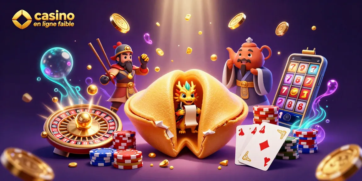 Jouer sur un casino en ligne fiable avec une illustration de cookie fortune doré et dragon sage au centre.