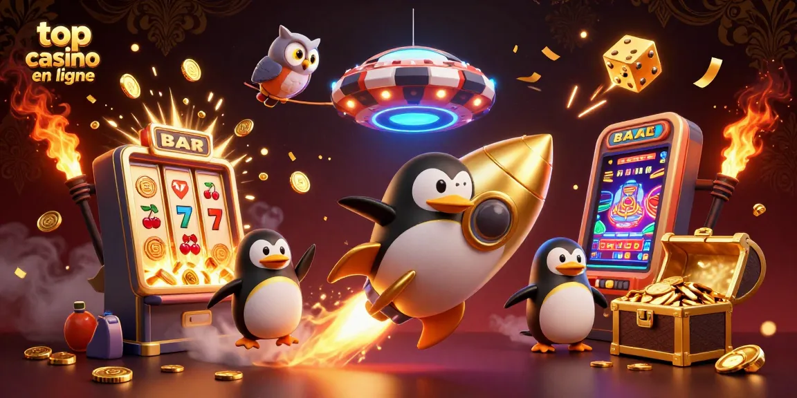 Découvrez les meilleures options de jeux au top casino en ligne avec une illustration dynamique pleine de détails.