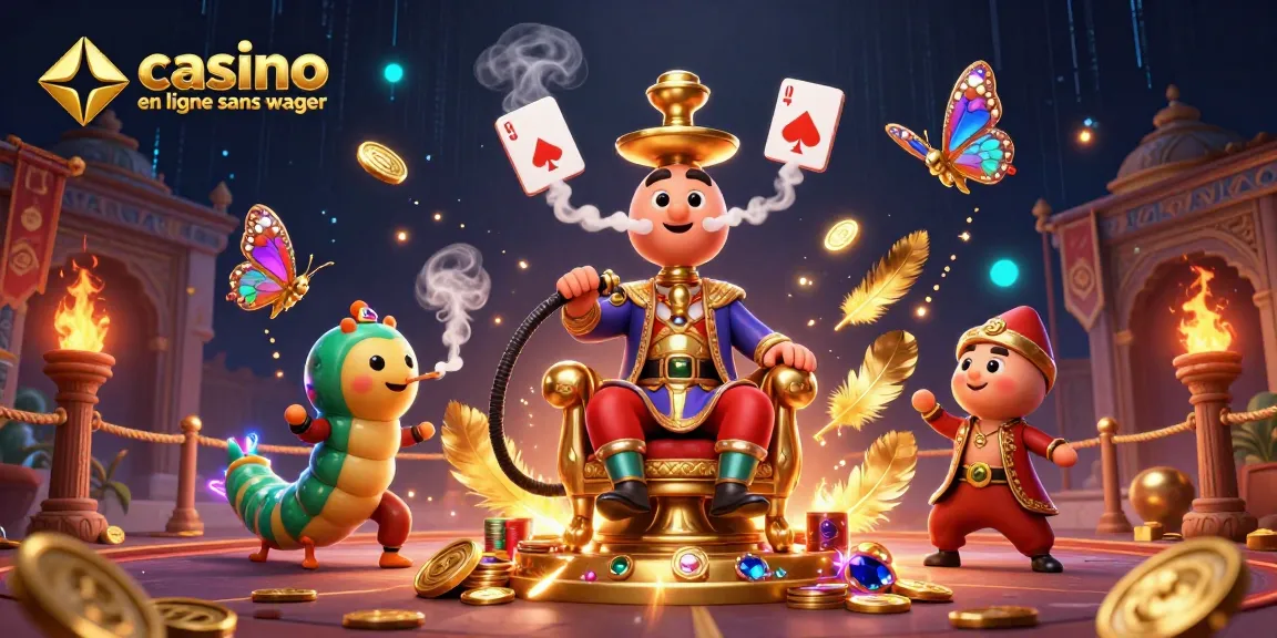 Une illustration du casino en ligne sans wager avec des personnages colorés et des effets de jeu captivants.