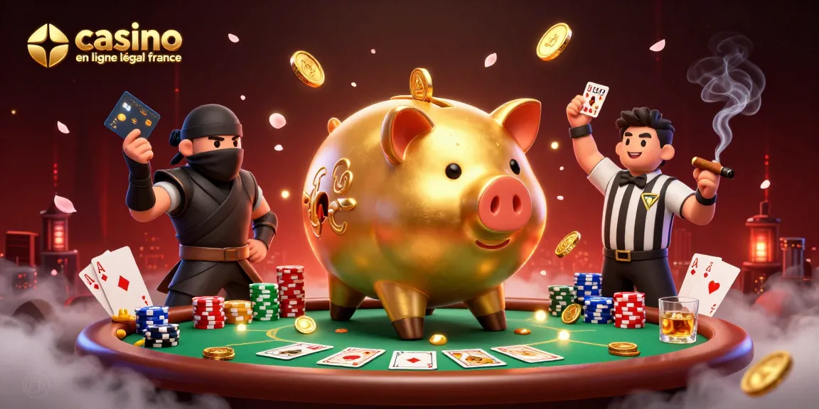 Jouer sur un casino en ligne légal en France avec des personnages colorés et des éléments de poker animés.