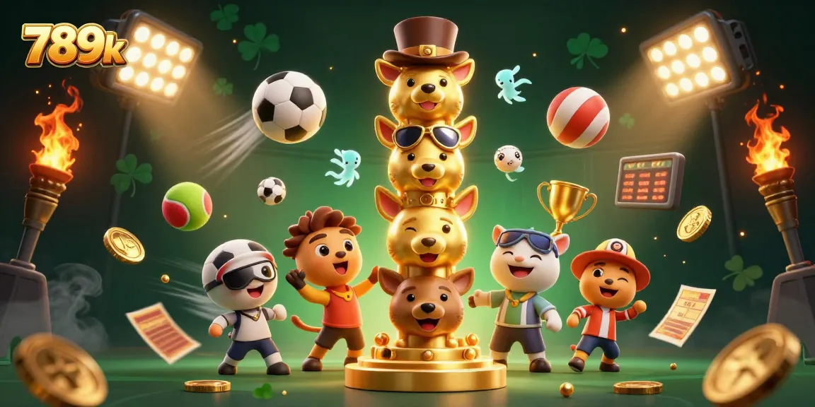 Experience thrilling sports betting dynamism with 789k's vibrant 3D illustration.