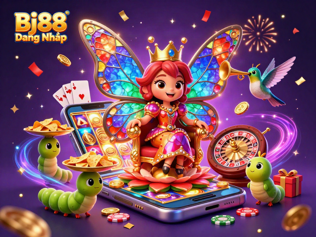 Bj88 Đăng Nhập - Experience vibrant online casino action with 3D characters and exciting gaming elements.