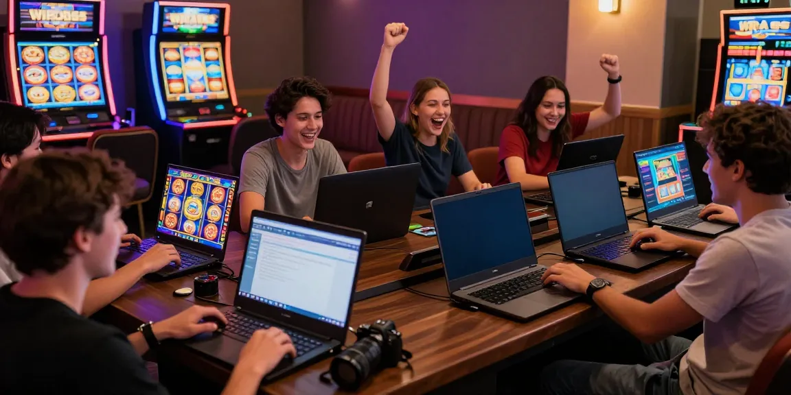 Exciting gaming atmosphere at WIRA55 judi slot online platform with players enjoying vibrant slot machines.