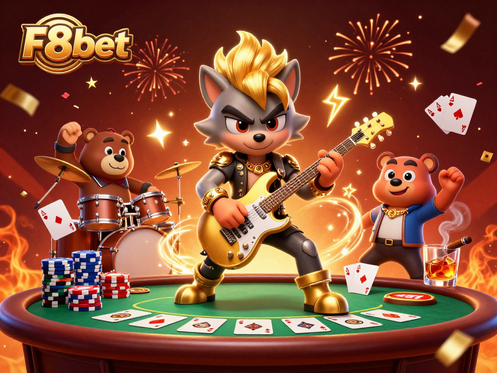 Experience thrilling gameplay at F8bet with dynamic poker and casino action illustrated.