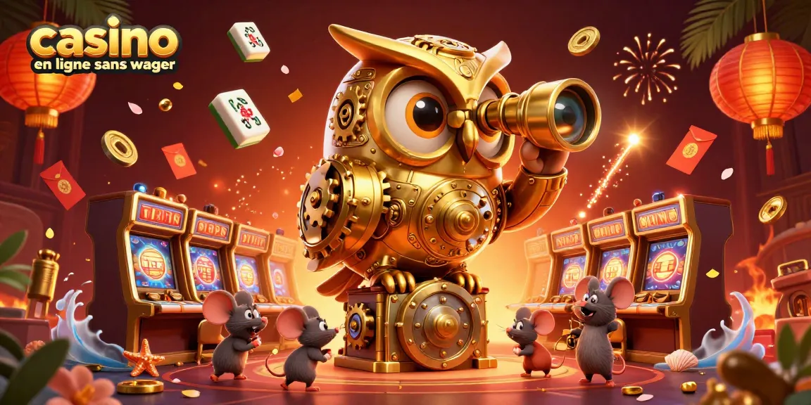 Profitez d'une ambiance de jeu captivante avec un casino en ligne sans wager animé par un hibou doré.