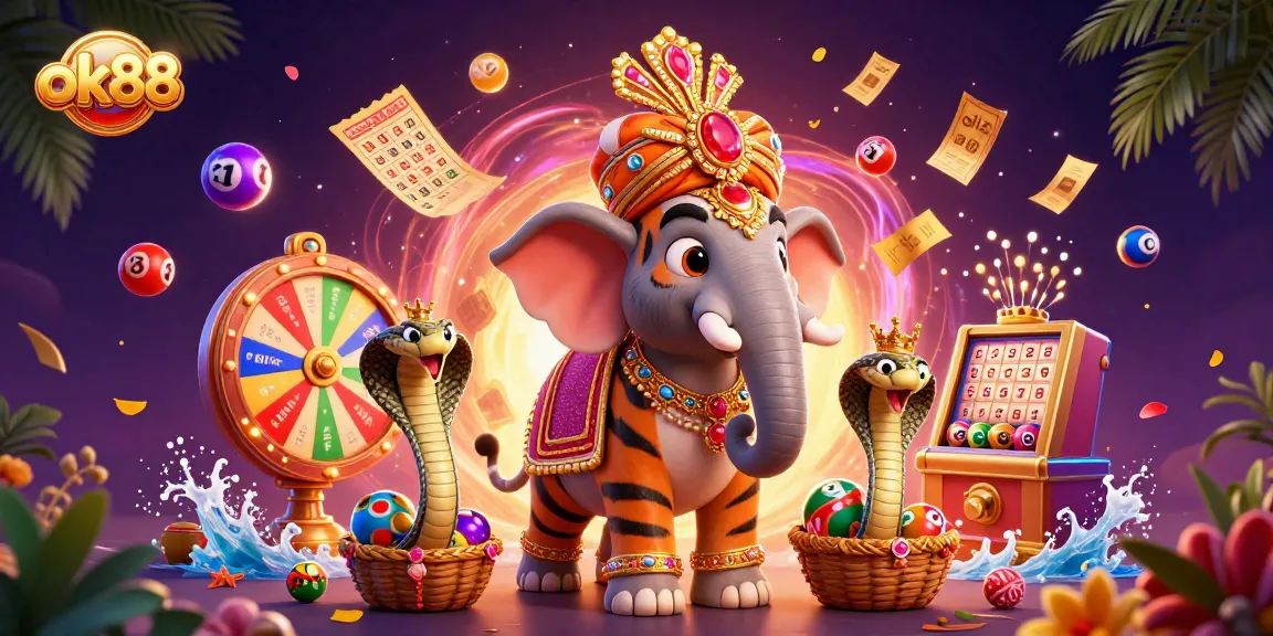 Experience excitement with ok88 as iconic characters celebrate lottery wins amidst dynamic casino visuals.