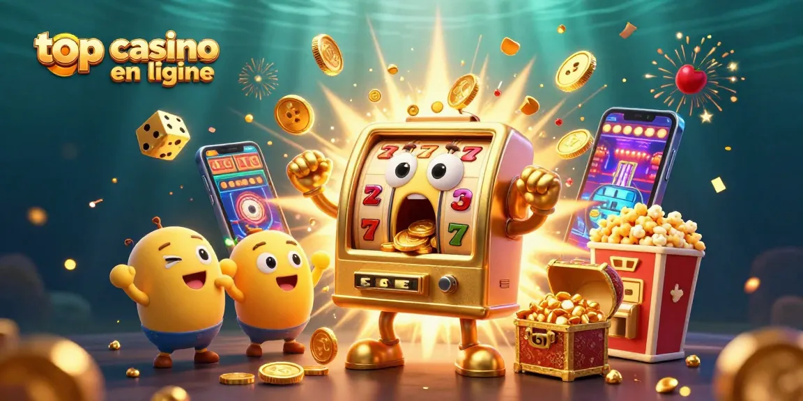Profitez de l'excitation des jeux avec top casino en ligne, jetez un œil à cette scène vibrante de machines à sous.