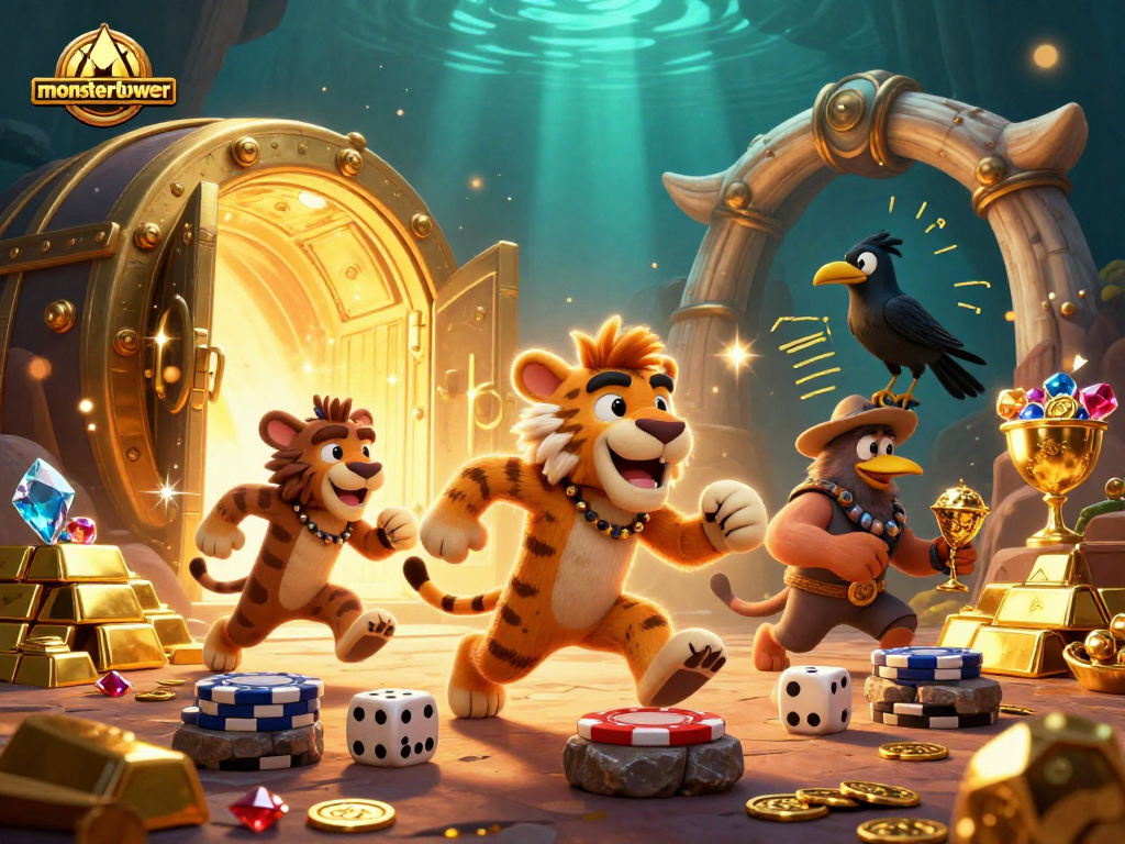 Experience the thrill of gameplay at monstertowerreview's casino with vibrant treasures and enchanting characters.