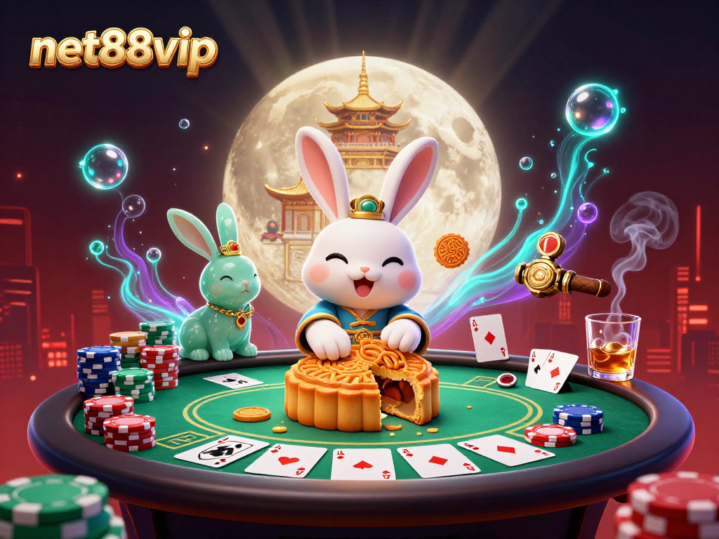 Experience net88vip's vibrant casino world with a dynamic poker scene on the moon.