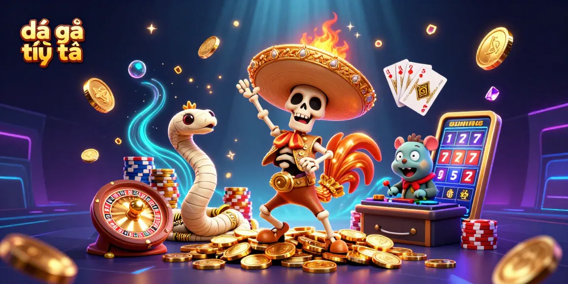 Engage in đá gà trực tiếp action with vibrant characters and dynamic casino elements, highlighting thrilling moments of cockfighting excitement.
