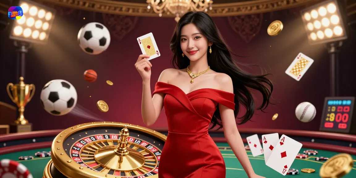 Win big with mm88 in a vibrant online casino scene featuring stunning characters and dynamic sports elements.
