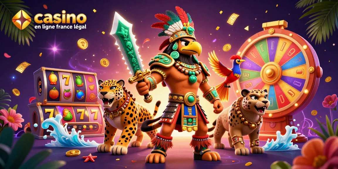Jouez dans un casino en ligne France légal rempli de jackpots et de chanceux symboles.