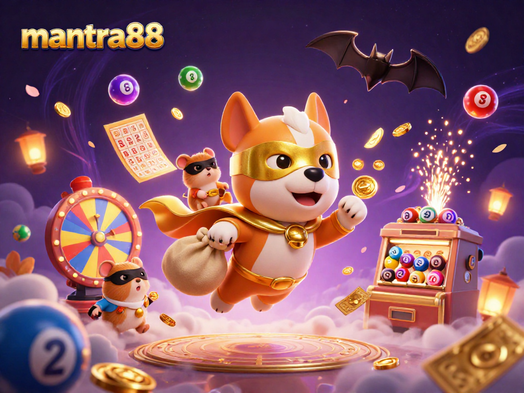 Engage with mantra88 by winning big with a vibrant lottery-themed digital illustration.