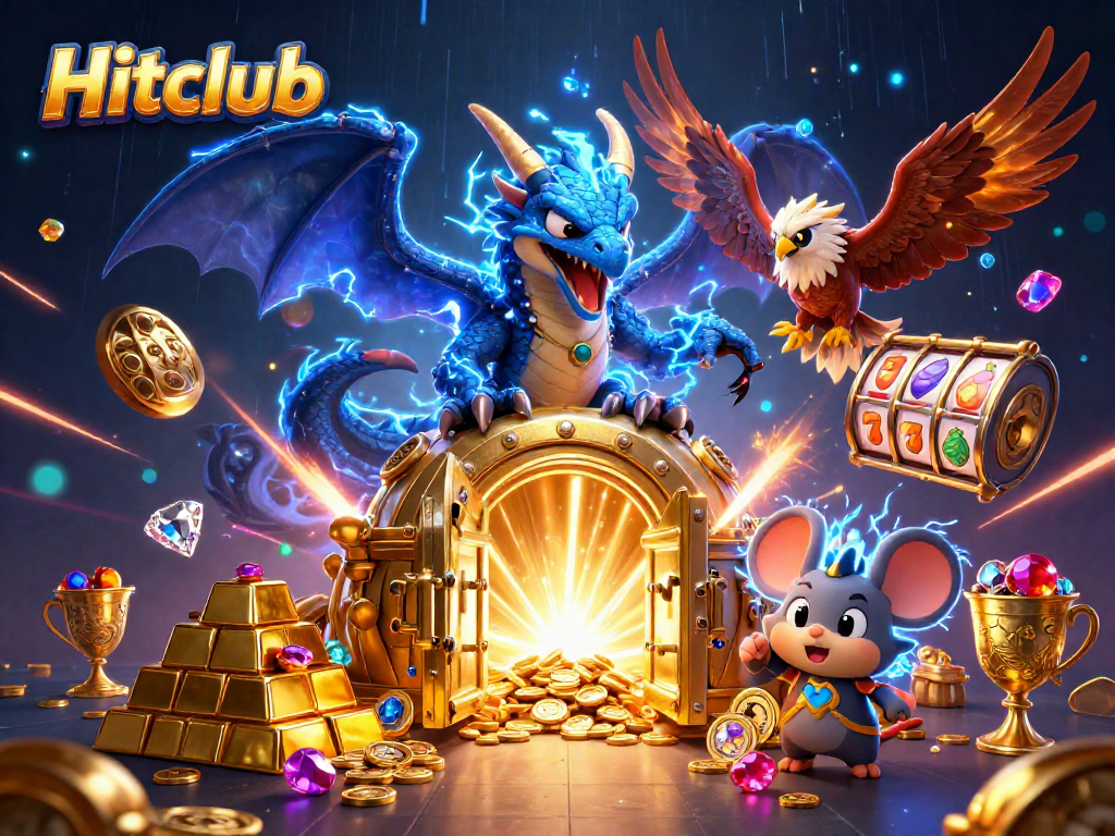 Hitclub illuminates the casino with dynamic symbols for winning chances like slots and treasures.