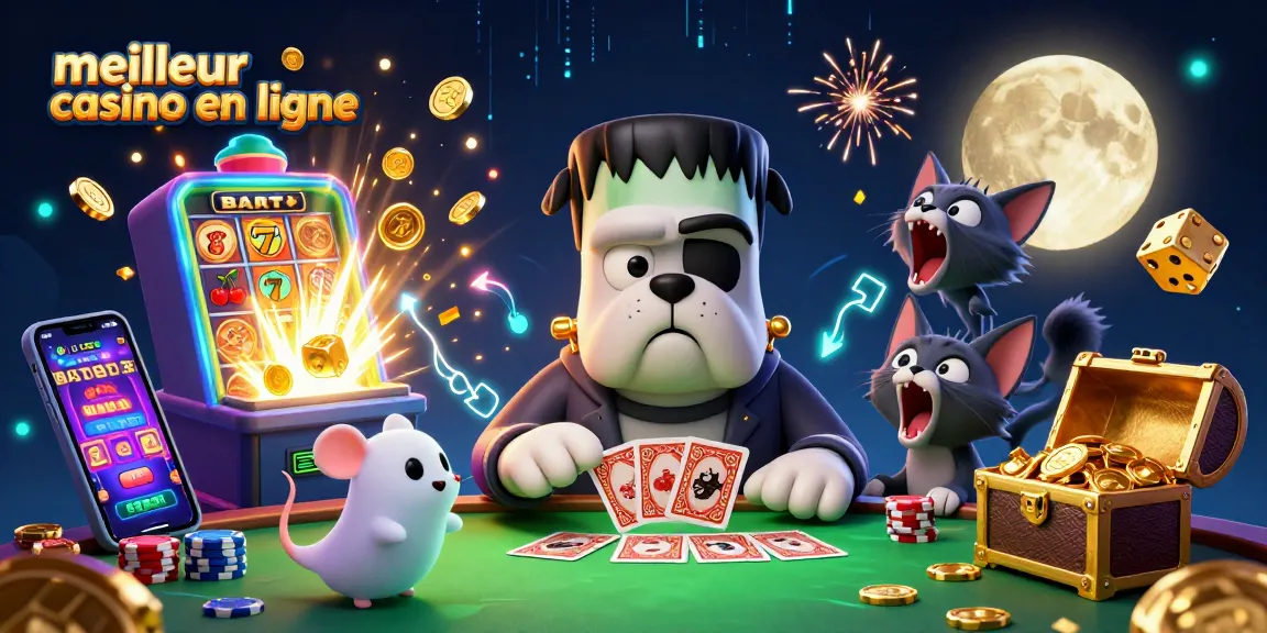 Visualisation du meilleur casino en ligne, avec des personnages et des éléments de jeu animés créant une ambiance captivante.