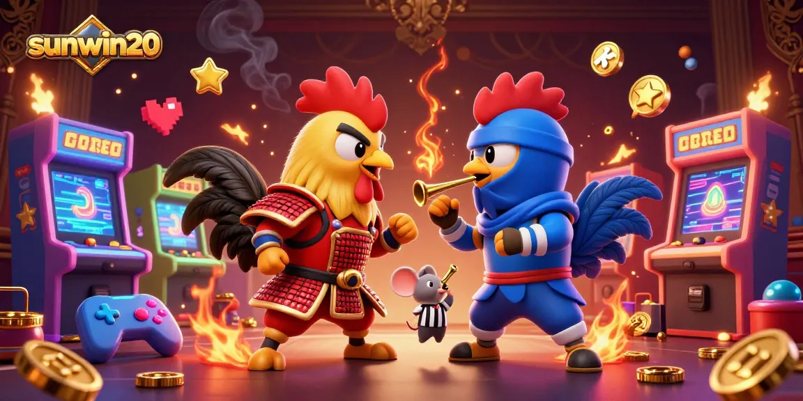 Engage in thrilling battles with sunwin20's unique rooster-themed casino game.