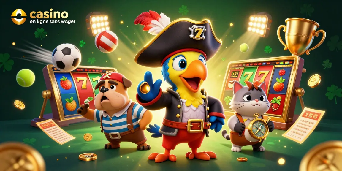 Casino en ligne sans wager : plongez dans une scène animée avec des pirates et des jackpots.