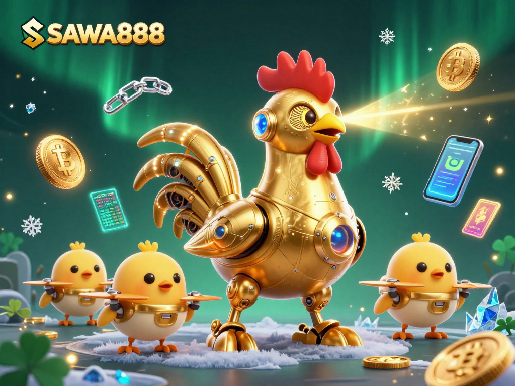 Engage with SAWA888's vibrant gaming ecosystem featuring dynamic characters and cryptocurrency elements.