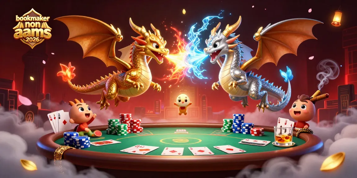 Scopri il mondo di bookmaker non AAMS 2026 con draghi 3D e elementi di poker in un'illustrazione ricca di dettagli.