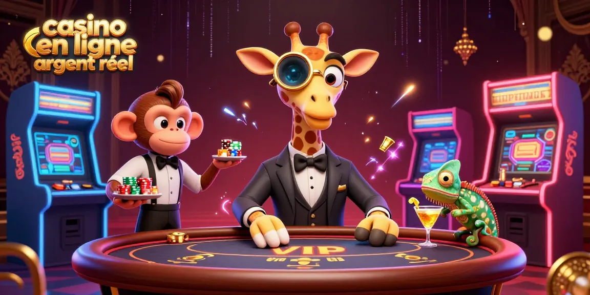 Jouer dans un casino en ligne argent réel avec une girafe élégante, un valet de singe et un iguane barman.