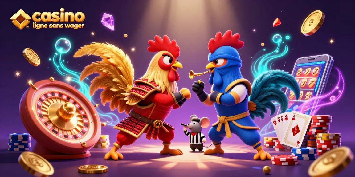 Profitez du casino en ligne sans wager avec des coqs en combat et des éléments de jeu abondants.
