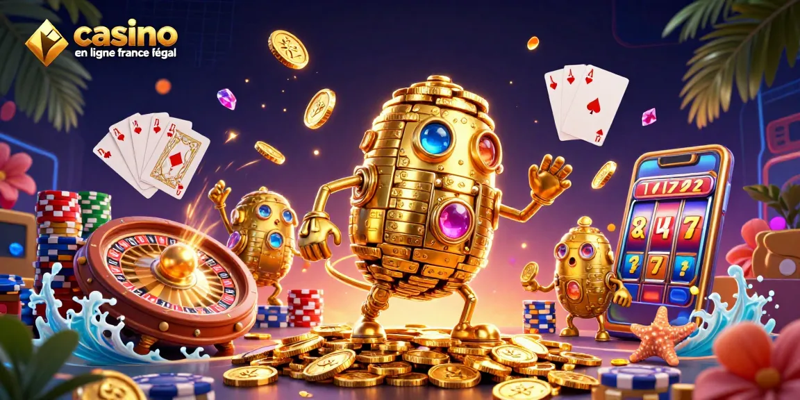 Jouer sur un casino en ligne France légal avec un golem en or et des pièces scintillantes