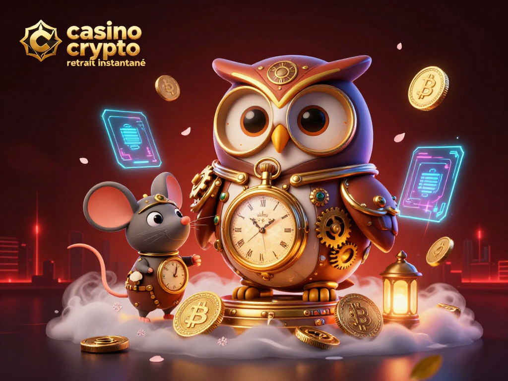 Les gains rapides dans un casino crypto retrait instantané, avec des éléments de blockchain et des pièces de crypto-monnaies.