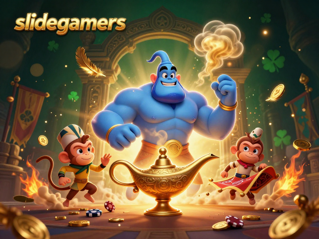 Get in the game with slidegamers as a genie grants wishes over a thrilling casino adventure.