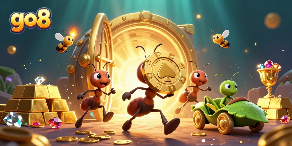 Join the go8 team of ants on a thrilling heist adventure filled with treasures and excitement.
