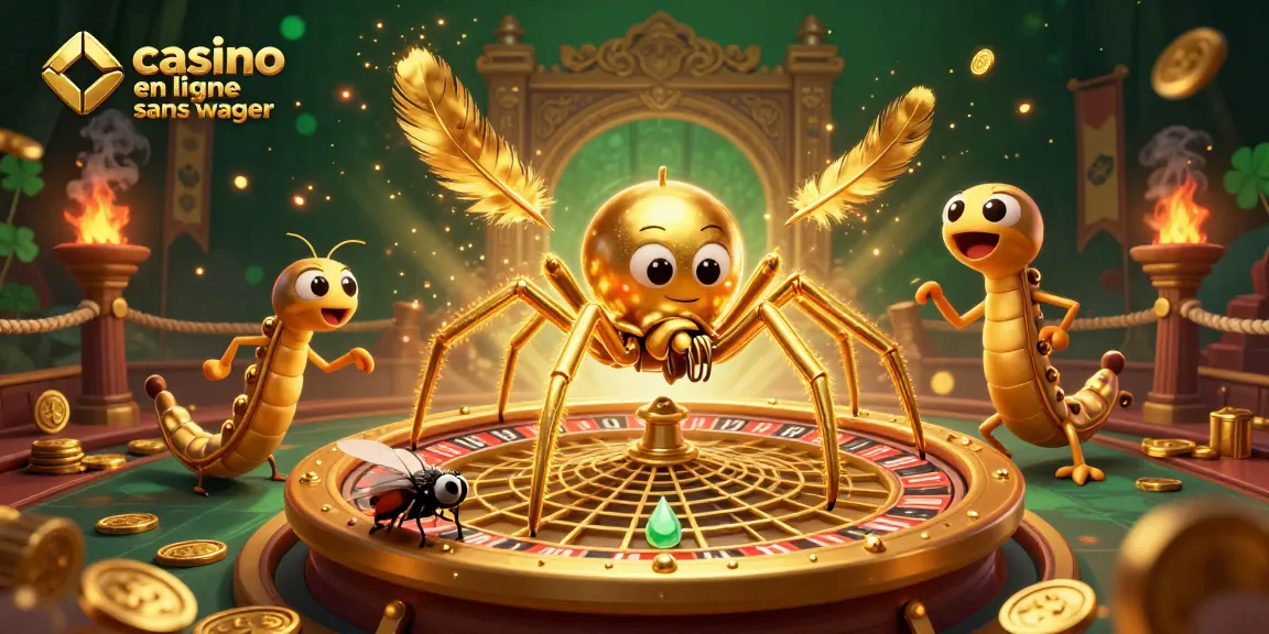 Placer des paris excitants avec le casino en ligne sans wager, dans un décor de casino animé.