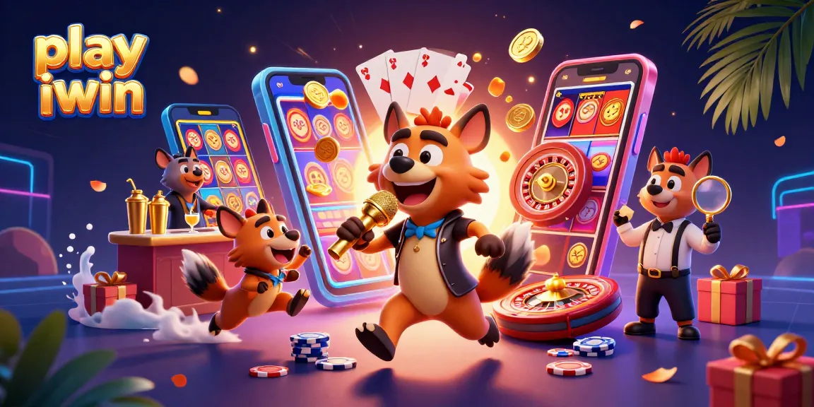 Engage and play iwin with hyena characters in a vibrant casino scene, showcasing fun gaming elements.