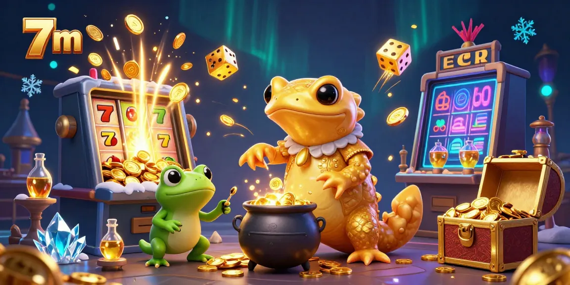 Experience 7 m action with a lively casino scene featuring alchemists turning metals into gold.