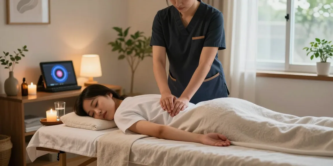 Relaxing 도봉구출장안마 experience with a professional therapist providing a Swedish massage in a cozy home setting.