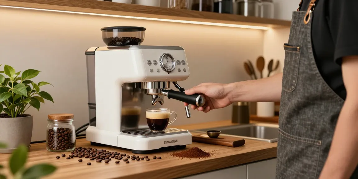 Rokok88 daftar espresso machine creating perfect cafe-quality coffee in stylish home kitchen.