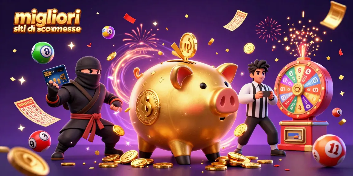 I migliori siti di scommesse celebrano la fortuna con una scena dinamica di scommesse e giochi.