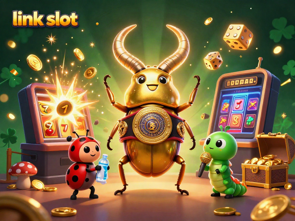 Engage in thrilling gameplay at the link slot casino as the golden stag beetle prepares for a big win!