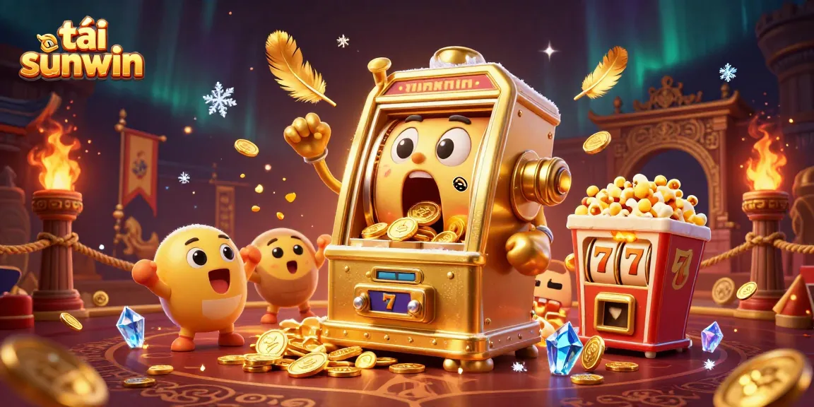 Spin and win with tải sunwin as golden slot machines celebrate jackpots in a vibrant casino setting.