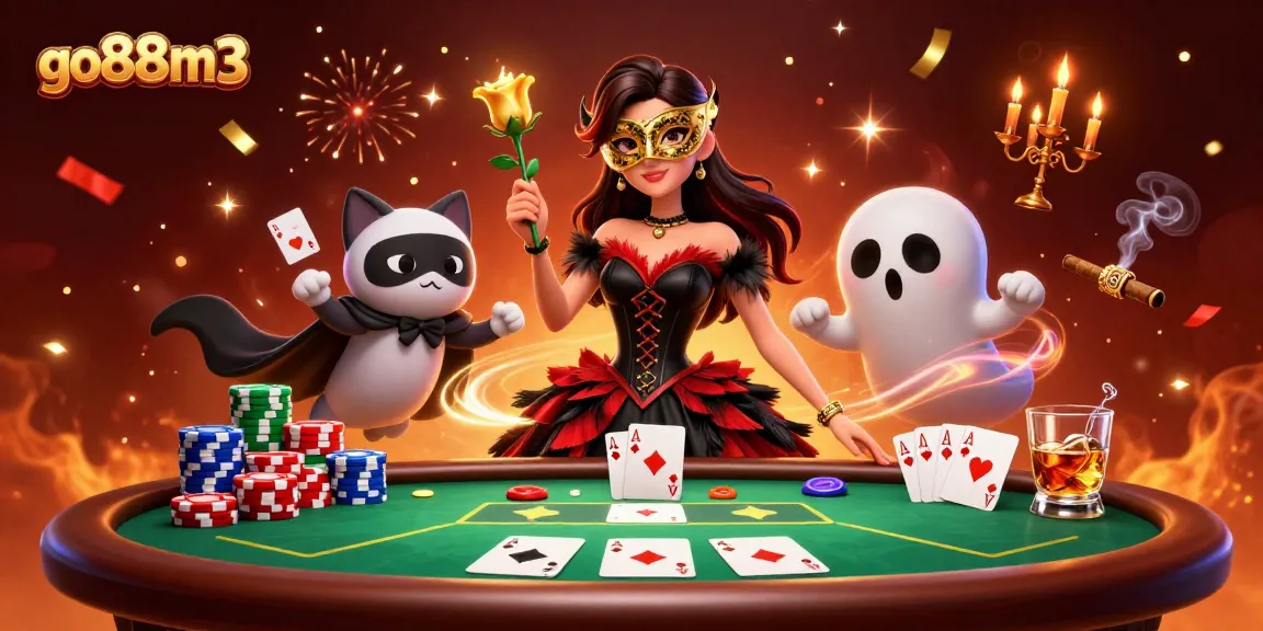 Experience excitement at go88m3 with a captivating casino scene filled with poker chips and cards.